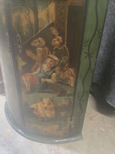 European Painted Cabinet after repair European Painted Cabinet after repair